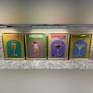 Colorful Cocktail Wall Art Set